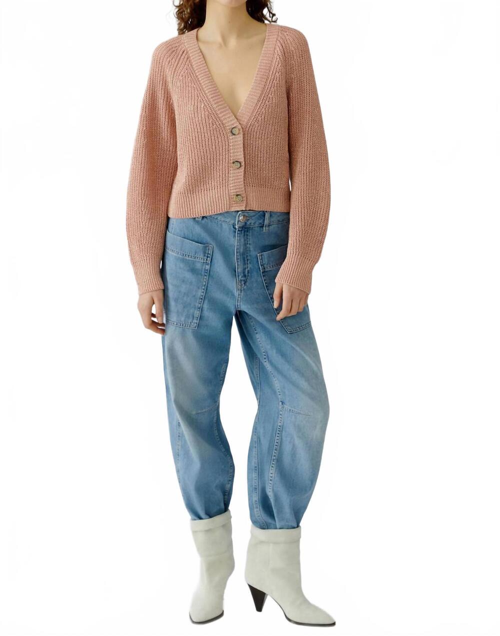 NEW OUI long sleeve cardigan in dusty rose
